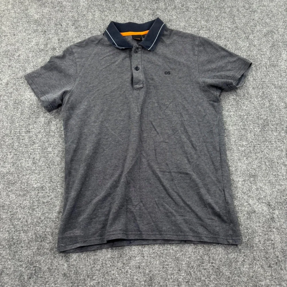 HUGO BOSS Polo Shirt Size Small Gray Short Sleeve Cotton Pique Men's